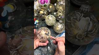 Christmas ornament detail Fun and Rosemaling classes information  ASMR video  Art of Lise [upl. by Aken845]