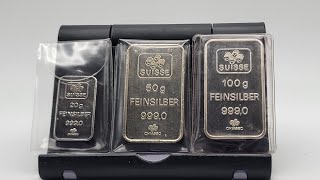 PAMP silver bars with a blank side [upl. by Okihsoy]