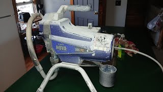 cleaning a Graco ultimate nova 395 pc covered in overspray [upl. by Ahterod]