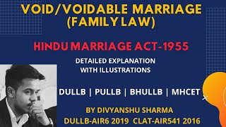 Void amp Voidable Marriage  Hindu Marriage Act  Family Law [upl. by Marcel]