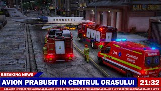 DEZASTRU AVIATIC  AVION PRABUSIT IN CENTRUL ORASULUI  GTA 5  POMPERII  LSPDFR [upl. by Lilac]