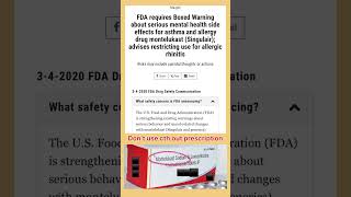 FDA warning about montelukast [upl. by Elle214]