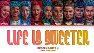 Descendants The Rise Of Red Life Is Sweeter Lyrics Color Coded Lyrics [upl. by Chlo]