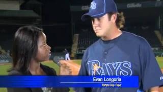 Evan Longorias Catch saves Reporters Life [upl. by Charlene80]