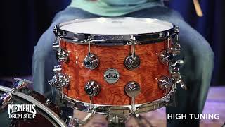 DW 14x8 Collectors Exotic Bubinga Snare Drum [upl. by Ky515]