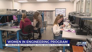 Local high school girls get a look at world of engineering at Penn State Behrend [upl. by Acinad]