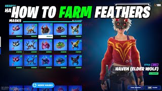 How to FARM Feathers and Unlock ALL Haven Masks  Fortnite Feather Farming Guide [upl. by Elrem549]