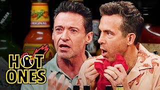 Ryan Reynolds and Hugh Jackman Go Claws Out While Eating Spicy Wings  Hot Ones [upl. by Endres]