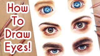 DRAWING EYES PART 1 Coloured Pencil Drawing Tutorial Episode 6 [upl. by Falito]