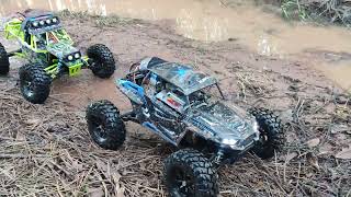 112 WLToys 12428 vs 12428b in mud [upl. by Daniala]