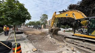 Rails from historic streetcar system unearthed in Windsor Ontario [upl. by Atniuq]