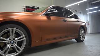 BMW 328I Full Wrap in KPMF Matte Autumn Fire [upl. by Hardman]