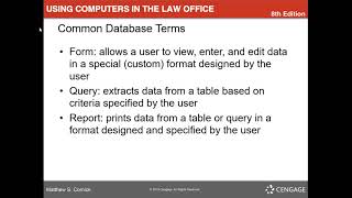 Chapter 5 Databases Case Management amp Docket Control Software Lecture [upl. by Ennaj]