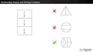 Partitioning Shapes and Writing Fractions 3G2 [upl. by Derzon988]