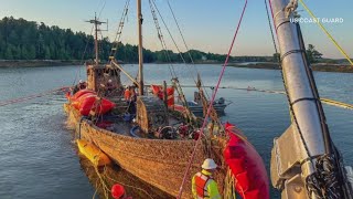 Coast Guard finishes operation to remove sunken vessel in Harpswell [upl. by Einej110]