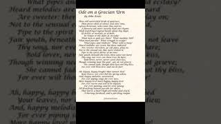 Ode on a Grecian Urn by john Keats poem poetry literature english [upl. by Tyrrell]