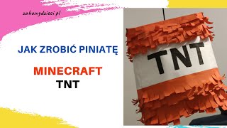 Jak zrobić piniatę Minecraft TNT na urodziny z torby papierowej z Lidla  DIY  Zrób to sam [upl. by Ettelliw]