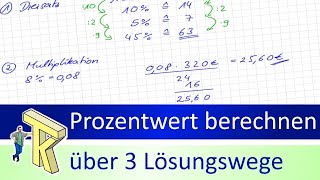 Prozentwert berechnen über 3 Lösungswege [upl. by Ula417]