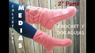 Medias o Calcetines tejidos a crochet y dos agujas 2°parte [upl. by Angell]