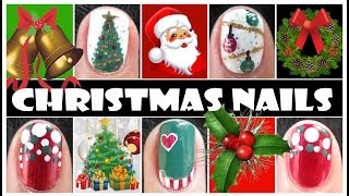 CHRISTMAS NAIL DESIGNS  XMAS HOLIDAY NAIL ART TUTORIALS FOR SHORT NAILS TREE ORNAMENTS EASY [upl. by Nylorahs388]