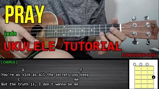 jxdn  PRAY  Ukulele Tutorial  LYRICS and CHORDS [upl. by Aihtenyc523]