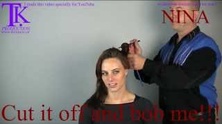 Cut it off and bob me makeover Nina by Theo Knoop [upl. by Menedez321]