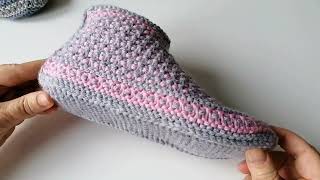 Strickschuhe Hüttenschuhe einfach 😍 [upl. by Bricker]