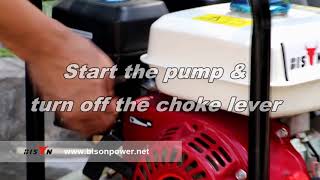 How to start water pumpGasoline water pump operation [upl. by Tikna]