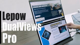 Lepow DualViews Pro Dualscreen Portable Monitor Review Its Even Touchable [upl. by Lombardi488]