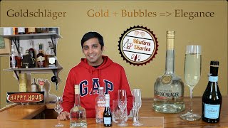 Goldschlager Schnapps Review in Hindi  Prosecco Gold Rush Cocktail Recipe Golden Drink cocktails [upl. by Islaen]