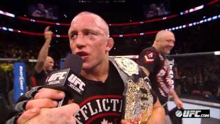 UFC 154 GSP and Condit Octagon Interviews [upl. by Anal]