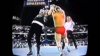 Sgt Slaughter vs Ronnie Garvin with noogie corkscrew temple submission [upl. by Ahseal569]