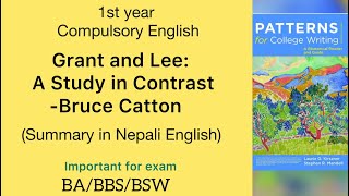 Grant and LeeA Study in Contrast Summary in NepaliBABBSBSW 1st yearPatterns for college writing [upl. by Lyj]