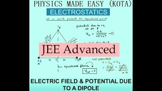 ELECTRIC FIELD amp POTENTIAL DUE TO DIPOLE EQUATORIAL ELECTRIC FLUX GAUSSS LAW FOR JEE ADVANCE 4 [upl. by Akeme]