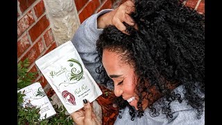 Henna amp Indigo Natural Black Hair Dye on Naturally Curly Hair [upl. by Naggem286]