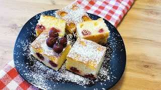 ŽUTI KOLAČ SA VIŠNJAMA  jednostavan starinski recept  YELLOW CAKE WITH CHERRIES [upl. by Ennazzus]