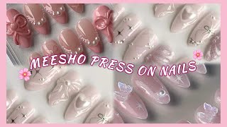 How to Apply Fake Nails like a Pro🌸 Meesho press on nails just ₹50 😱 Quick amp Easy False Nails Tips [upl. by Eemak]