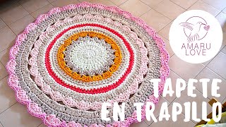 🌟Alfombra en trapillo Cómo tejer tapete redondo paso a paso  Mandala XXL  Carpeta en trapillo [upl. by Yacano]