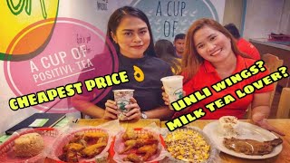 MUKBANG UNLI WINGSMILK Tea for CHEAPEST PRICEA Cup Of PositiviTea restaurant [upl. by Arba]