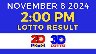 2pm Lotto Result Today November 8 2024  PCSO Swertres Ez2 [upl. by Qifar295]