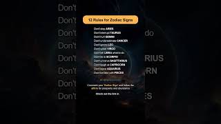 12 Rules for Zodiac Signs [upl. by Eidnam]