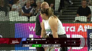 Nassima Saifi  Gold Womens Discus F57 Final London 2017 World Para Athletics Championships [upl. by Karr]