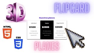 Diseña Tu Página con Estilo Planes y Precios en 3D  HTML amp CSS  FlipCard 3D Hover  FontAwesome✅ [upl. by Dolf858]