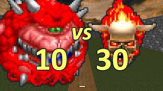 10 Cacodemons vs 30 Lost Souls  Monster Infighting  Doom Retro Battles [upl. by Windham]