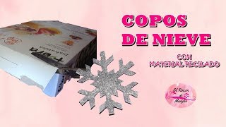 ADORNOS NAVIDEÑOS COPOS DE NIEVE CON MATERIAL RECICLADO [upl. by Marriott]