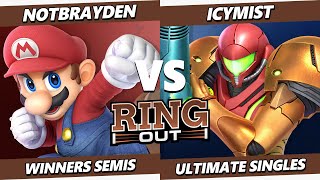 Ring Out TOP 8  NotBrayden Mario Vs IcyMist Samus Smash Ultimate  SSBU [upl. by Tansey]