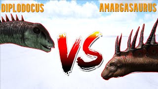 Amargasaurus vs Diplodocus ARK Survival Evolved Clash of the Sauropods [upl. by Nesto797]