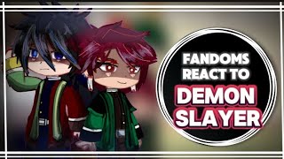 fandom react to eachother demon slayer • MHA BSD JJK • fandoms react to tanjiro • part 24 • fandoms [upl. by Elleimac]