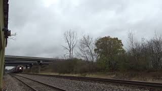 Amtrak 8 thru Pewaukee WI on 11424 w348  325 7 min late [upl. by Pillow]