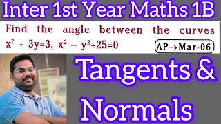 Tangents and Normals in Inter 1st Year Maths 1Bmaths naresh eclass [upl. by Materi675]